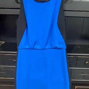 Elegant Blue and Black Dress